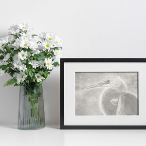 Great Blue Heron - Original - Birds of America - Heron - Heron Bird Wall Art - Blue Heron - Coastal Wall Art -  Heron Illustration
