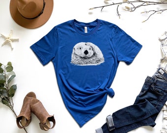 Sea Otter Drawing T-Shirt | Zen Otter Lover Gift