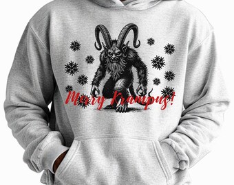 Felpa Merry Krampus - Felpa con cappuccio natalizia horror