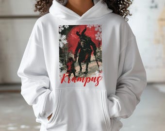Felpa con cappuccio natalizia Krampus - Felpa con cappuccio per le feste horror