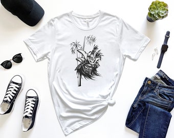 Samurai & Bamboo Graphic T-Shirt – Japanese Warrior Design