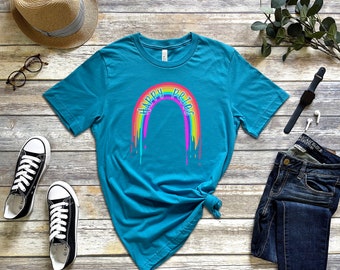 Happy Pride Rainbow Drip Tee - Love is Love LGBT Shirt