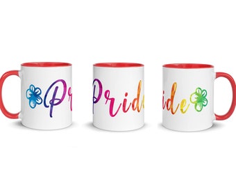 Rainbow Pride Flower Mug – LGBTQIA+ Coffee Cup