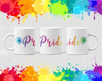 Rainbow Pride Flower Mug – LGBTQIA+ Coffee Cup