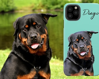 Custom Dog Tough Phone Case - Gift for dog lover - Dog gift ideas - Custom Pet Portrait - Birthday Gift - Pet Illustration • Dog loss