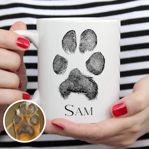Custom Paw Print Mug, Personalized Dog Mug, Dog Coffee Cup, Personalized Pet Mugs Dog Mom Mug, Personalized Cat Dad, Mug New Dog Mug