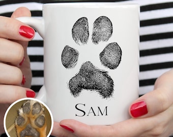 Personalized Paw Print Mug • Custom Pet Print Cup