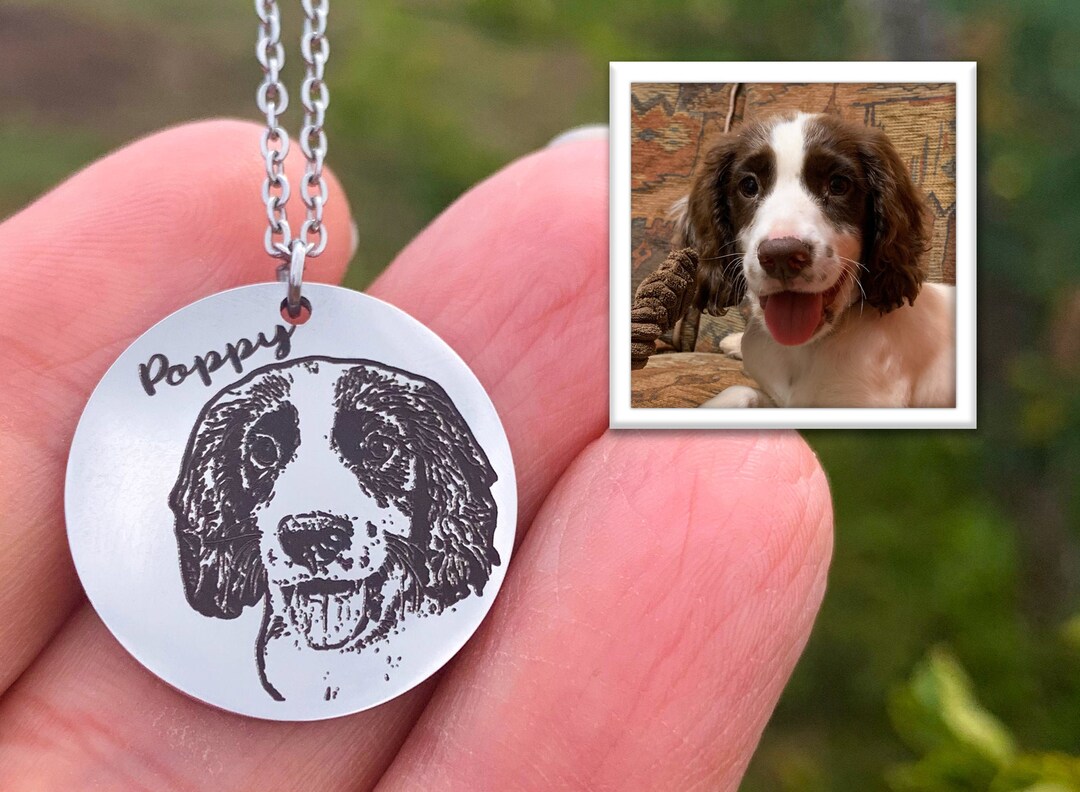 Dog Necklace Personalized, Custom Engraved Necklace, Pet Necklace, in
