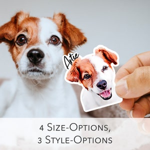 Custom Dog Stickers, Personalized Dog Sticker, Custom Pet Stickers, Pet Photo Sticker, Pet Portrait Sticker, Matte Vinyl, Water-Resistant image 1