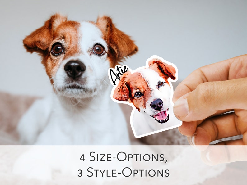 Custom Dog Stickers, Personalized Dog Sticker, Custom Pet Stickers, Pet Photo Sticker, Pet Portrait Sticker, Matte Vinyl, Water-Resistant image 1