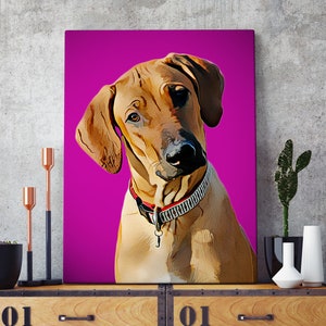 Your Dog on a Custom Canvas Dog Portrait Canvas, Custom Pet Painting Canvas,  Custom Dog Portrait Canvas , Living Room Decor