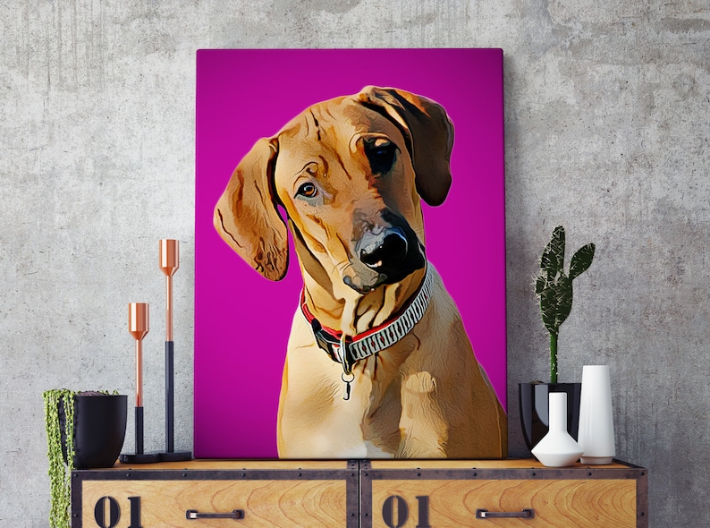 Your Dog on a Custom Canvas Dog Portrait Canvas Custom Pet Etsy