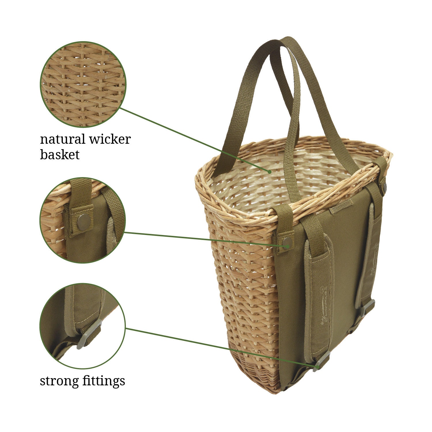 Hide & Drink Futtertasche Aus Segeltuch – Wasserabweisend, Zusammenklappbar, Für Wanderungen, Pilze & Muscheln (Grün)