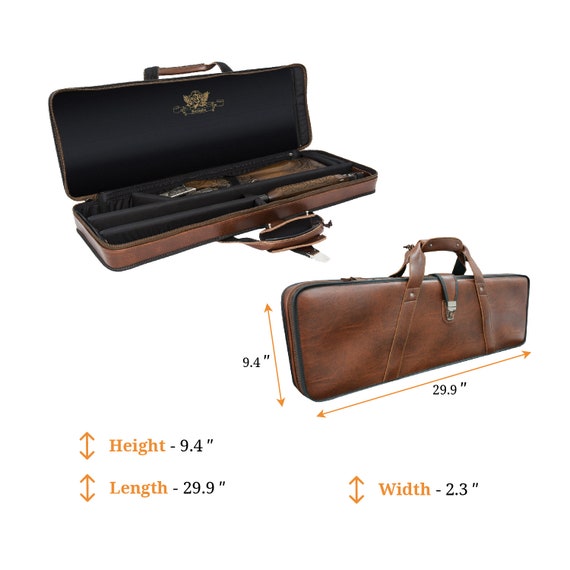 Premium Leather Shotgun Case - 29.9” Hard Shell With Lock