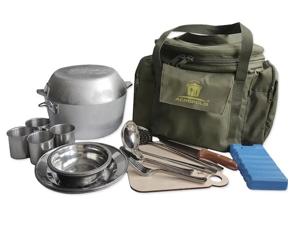 Outdoor Picnic Bag for 4 Persons (Multi-purpose Tableware Set and bag with thermal separation), Picnic set bag, Tourist cooler bag