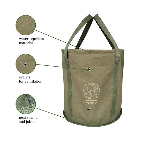 Borsa A Rete Per Raccolta Funghi - Leggera, Pieghevole E Con Tasca Esterna - Foto 6