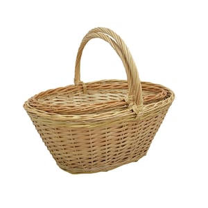Set of 2 willow woven gathering garden baskets from Ukraine, mushroom picking wicker basket Fruits basket Grocery, handwoven. Birthday gift