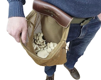 Foraging mesh bag for mushrooms, nuts, fruits, vegetables, morels picking Shopper vegan bag, hunting gift, birthday, harvest pack, purse