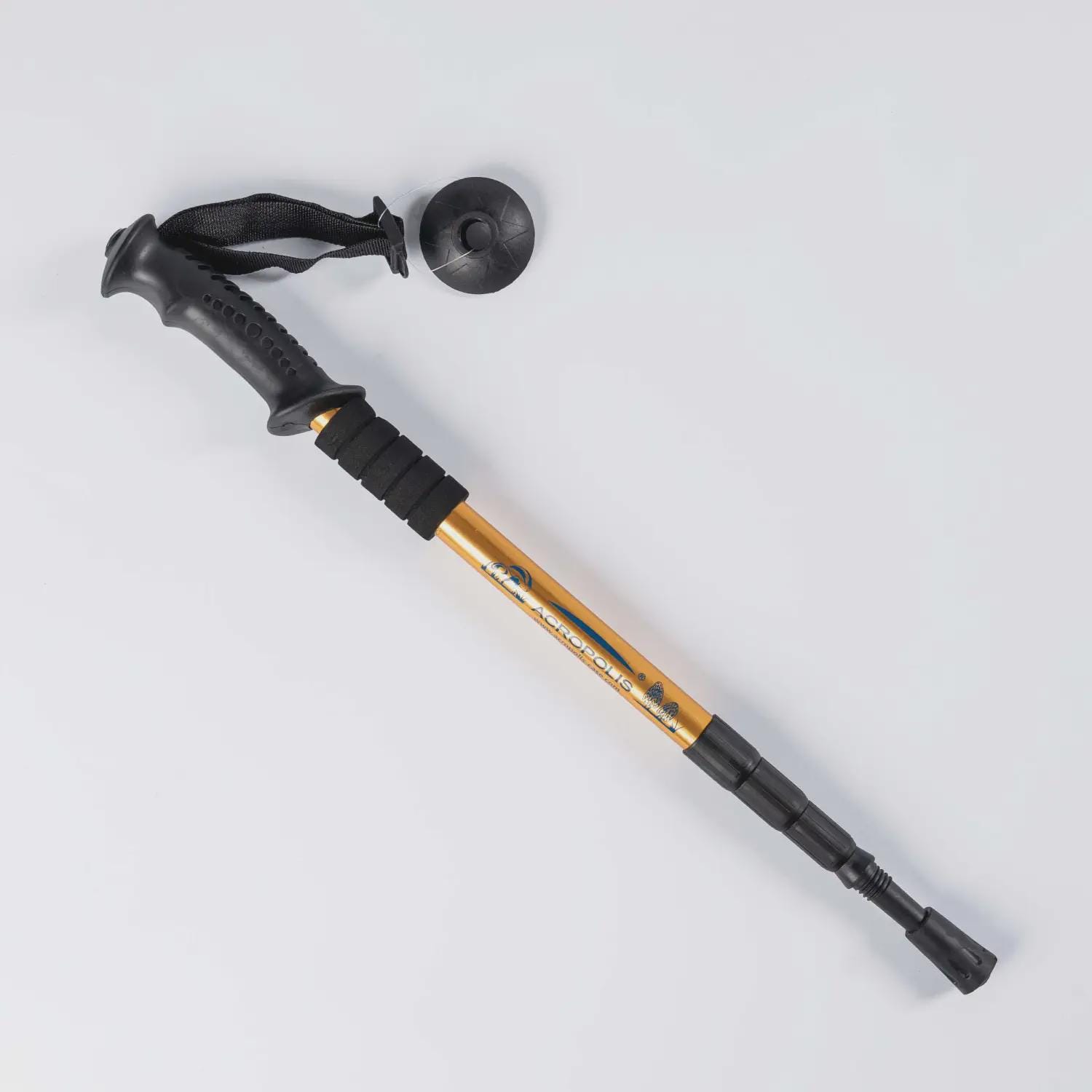Mushroom picker's stick with compass. Gold and Olive