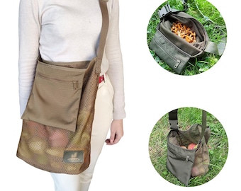 Foraging mesh bag. Shopping mesh bag.  Mushroom hunting bag, forage purse, for morels picking. Great gift for forager.