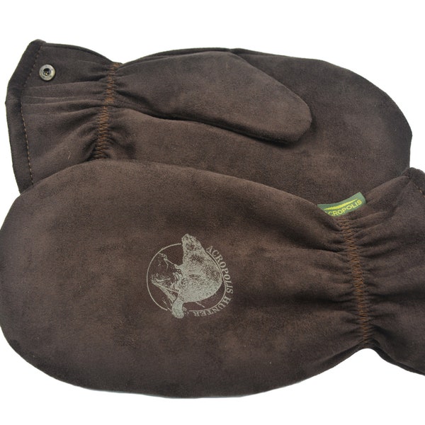 Herren und Damen warme Handschuhe, Handschuhe mit Biberfell. Jäger Geschenk. Für die Winterjagd, Angeln, Angeln, Wandern. Geschenk der Großeltern.