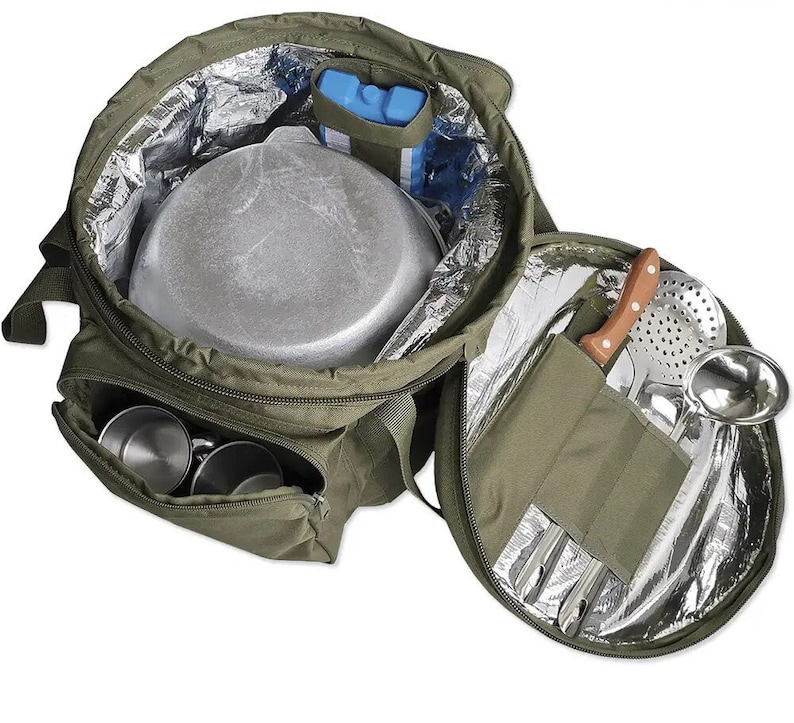 Picknickväska för 4 personer (Multifunktionellt servisset och väska med termisk separering), Picknicksetväska, Turistkylväska bild 3