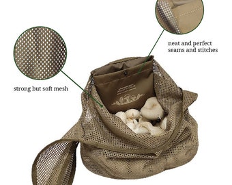 Bolsa de malla para recolección de colmenillas, setas, frutas, verduras y bayas. Un regalo de Navidad para ella.