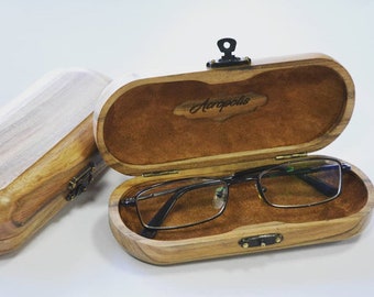 Walnut Wood Leather Hard Case Box Glasses, Personalized Unisex for  Eyeglasses, Exclusive Gift Vintage style Craft