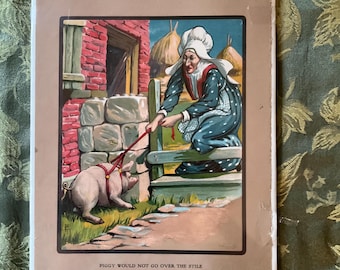 Bookplate of a nursery rhyme from 1905