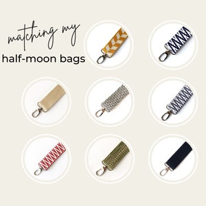 3,8 cm breites Gurtband m. 2 drehbare silberne Karabinerhaken, bunt boho gemustert oder uni, verstellbarer gewebter Crossbody-Gurt für meine Halbmondtaschen