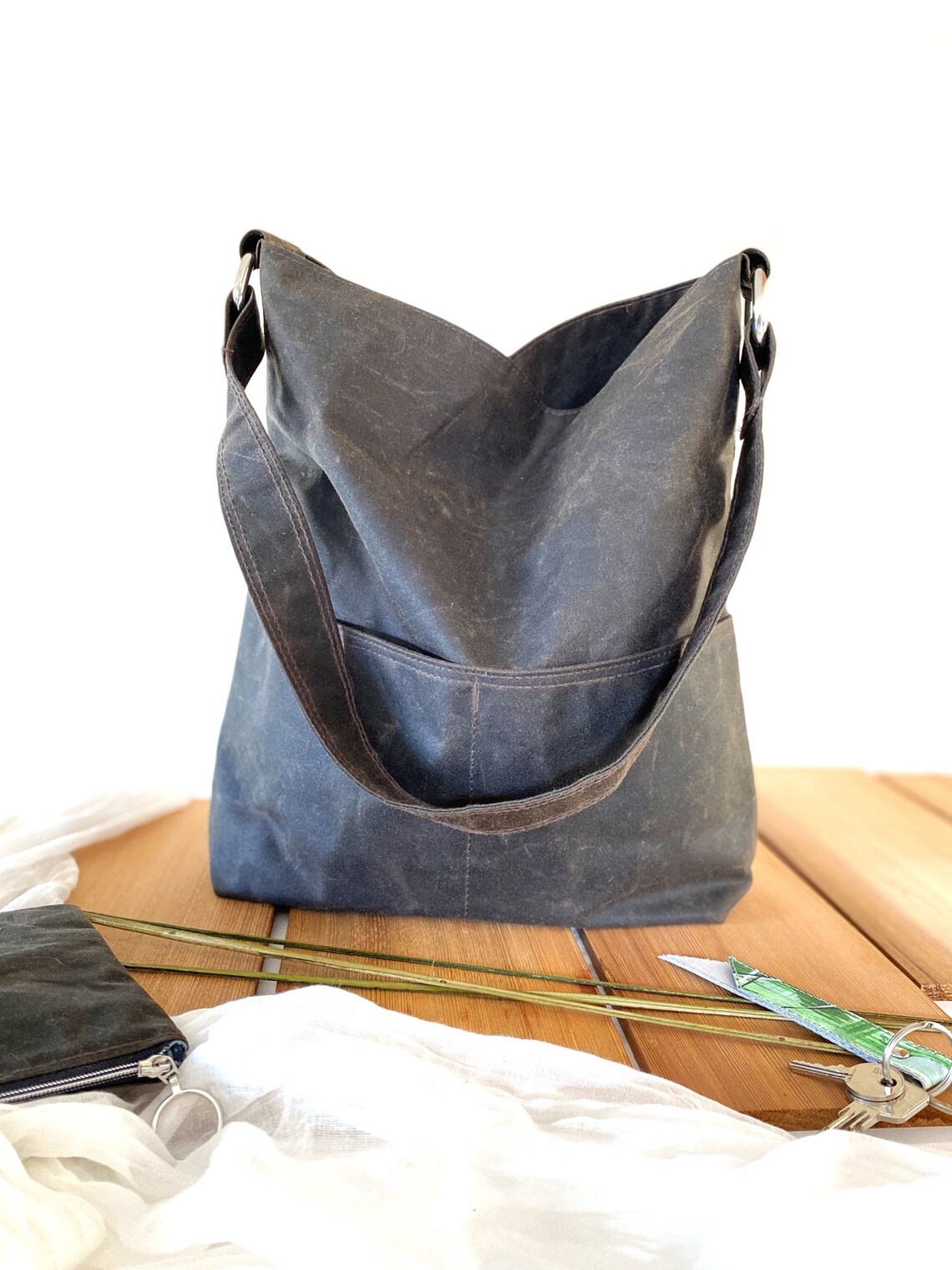 Peony Hobo Bag Dark Brown