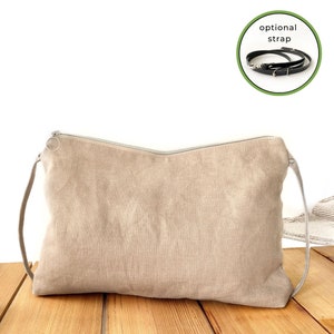 Beige trendige XL Leinen Beutel Tasche, Riesen lässige Sommer Clutch, extra große Strand Tasche mit Reißverschluss mit Baumwolle gefüttert, Strick Projekt Tasche