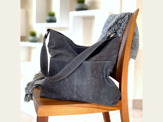 Butterfly Decor PU Leather Shoulder Bag Charcoal / One Size