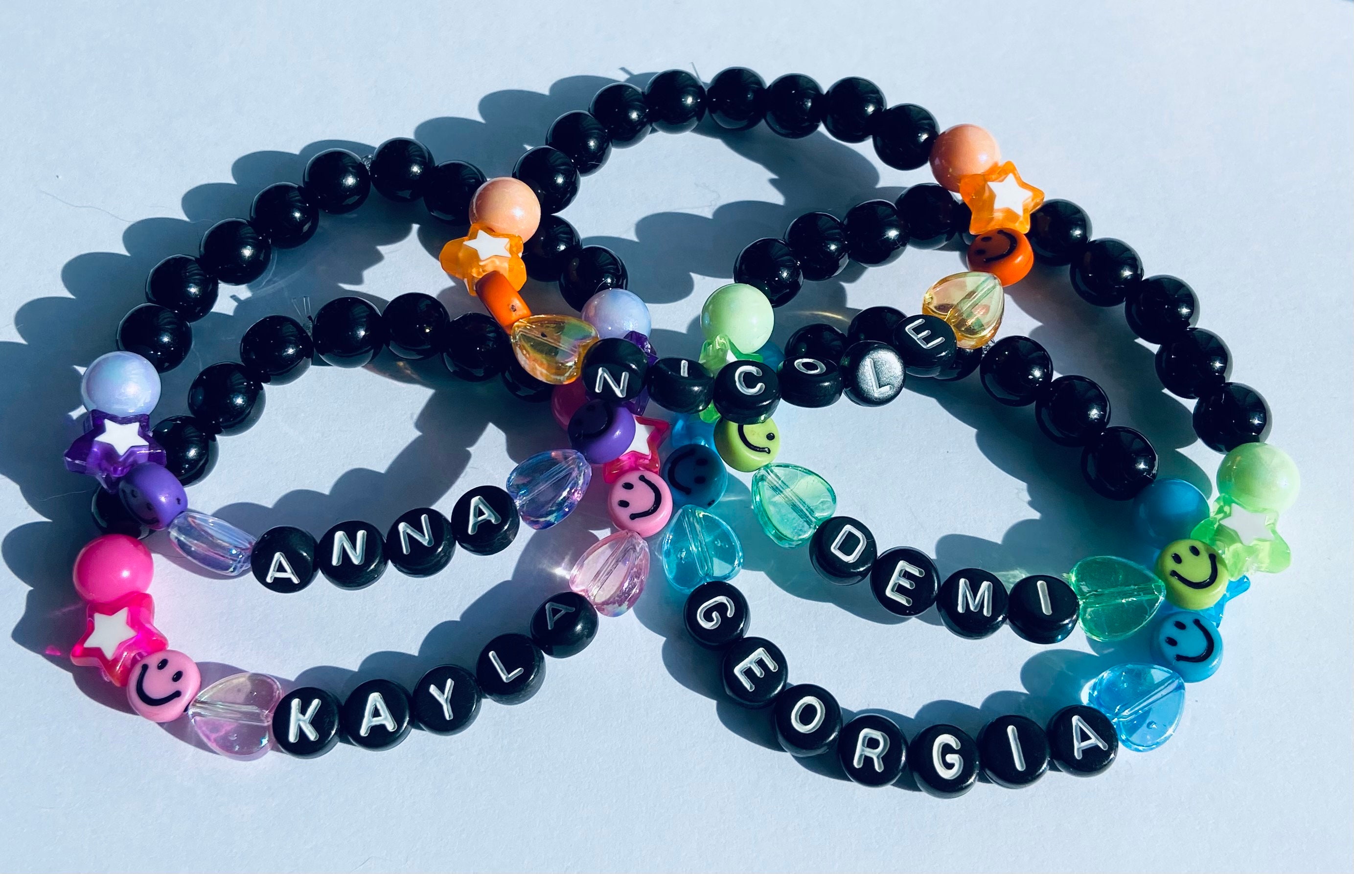 Personalised Name Bracelet Bead Bracelet Children's Etsy