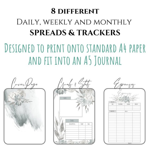 Fresh Starts Greyscale Bullet Journal Printable Planner Pdf Calendar Download Fresh Starts Greyscale Bullet Journal Printable Planner Pdf Calendar Download