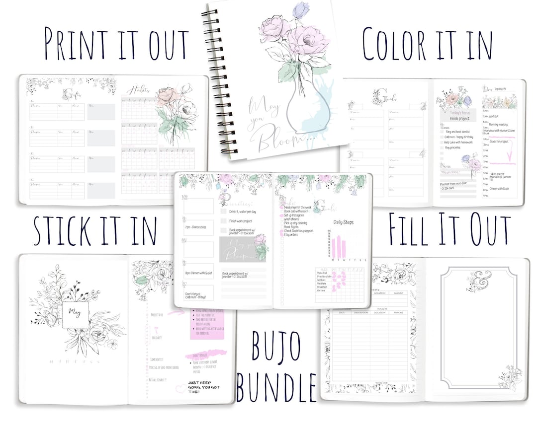 Bullet Journal Printable Undatierter Kalender PDF Planer Bundle May You