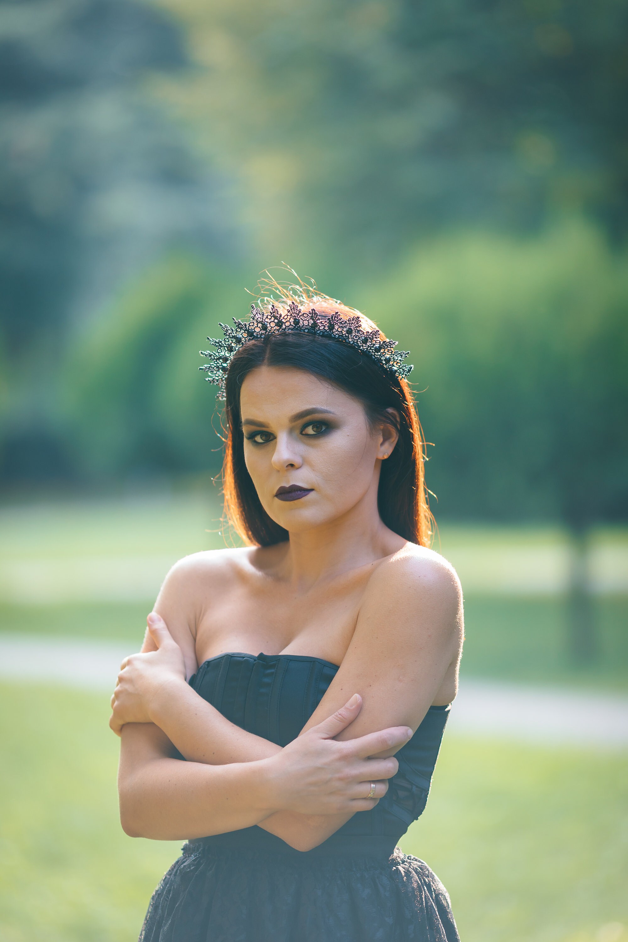 black lace headpiece