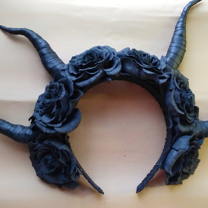 Tiefling horns devil costume headpiece Cosplay horns headdress Etsy