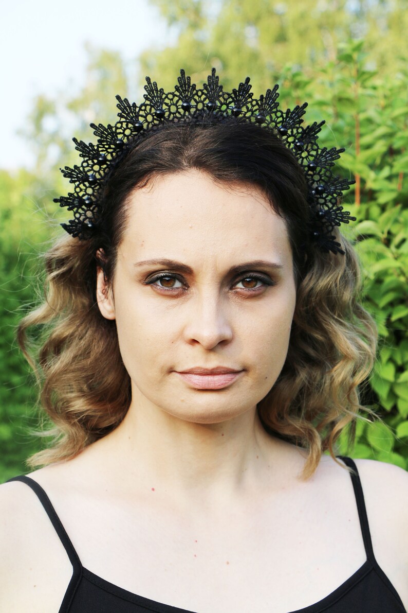 black lace headpiece