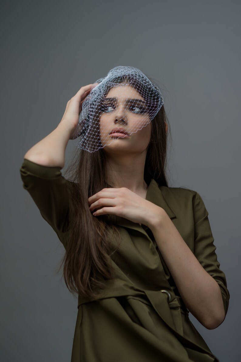 Black birdcage veil headband Gothic wedding veil Masquerade Etsy