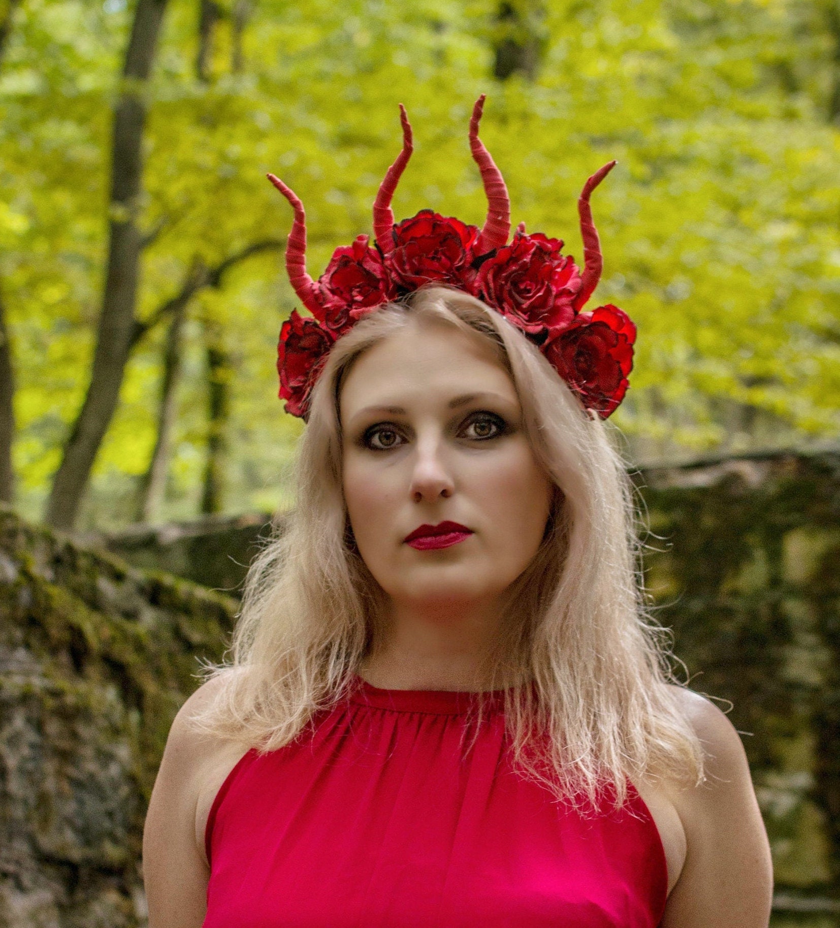 Demon Horns Cosplay Halloween Costume Goth Crown for Goth Etsy