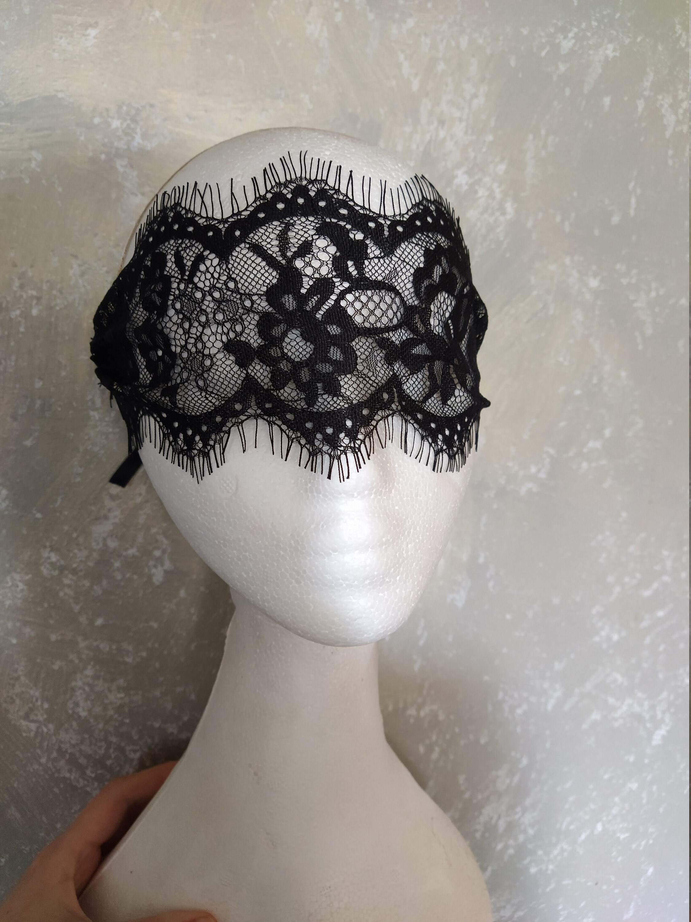 Black Lace Eye Mask Gothic wedding veil Festival mardi gras Etsy