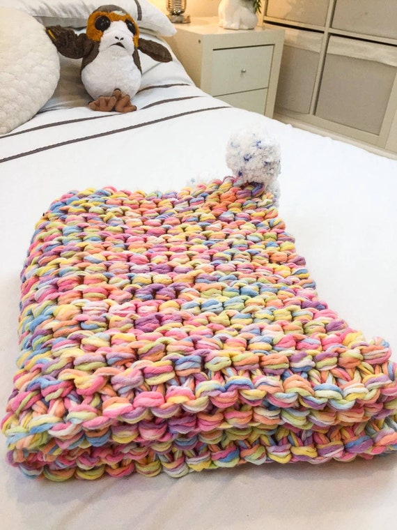 Chunky Knit Blanket Vegan Blanket Vegan Chunky Knit Cruelty Free Pom Pom Blanket Baby Blanket Rainbow Blanket Chunky Knit Blanket Vegan Blanket Vegan Chunky Knit Cruelty Free Pom Pom Blanket Baby Blanket Rainbow Blanket