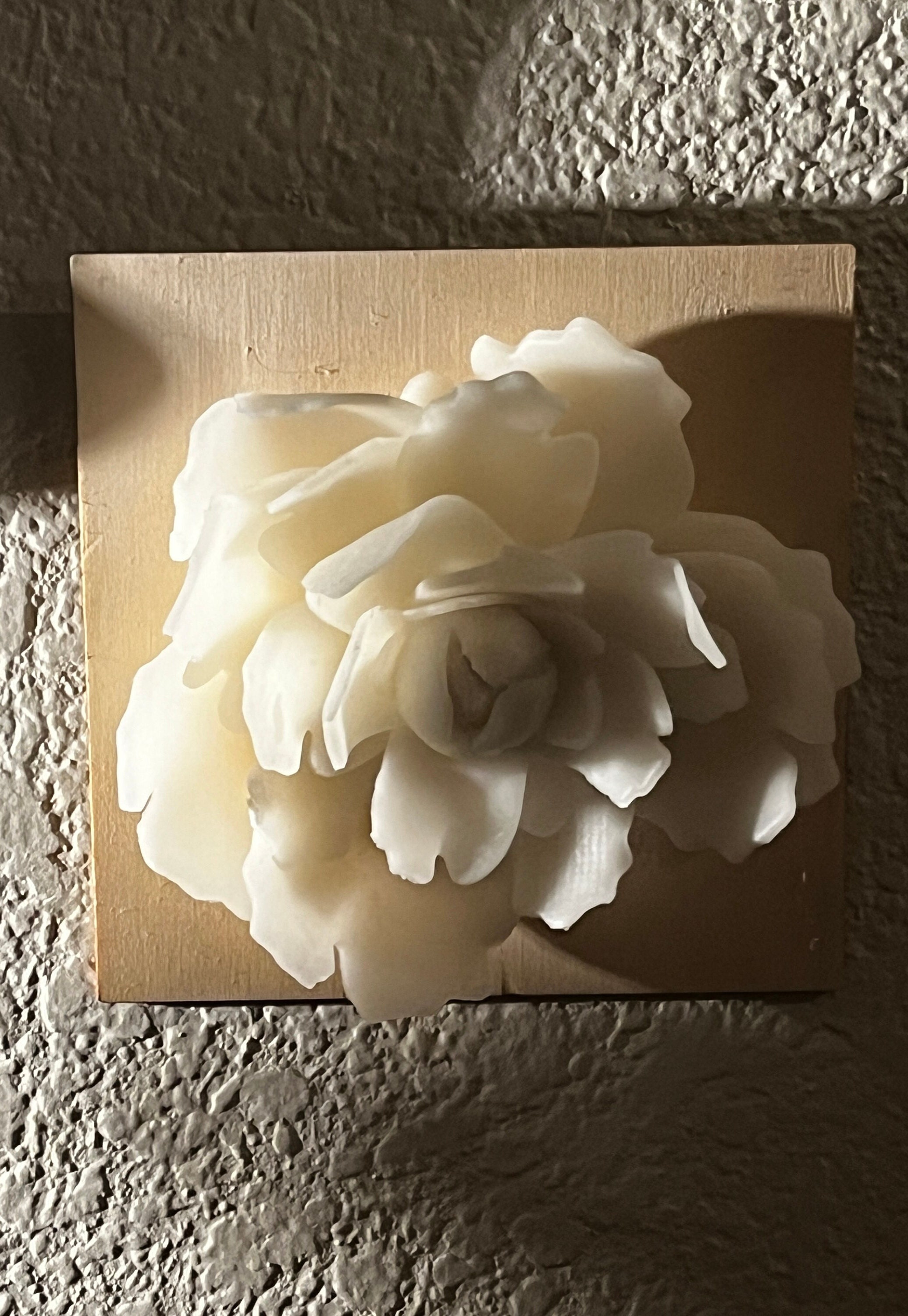 Flowers Wall Sculpture White Clay Floral Clay Tile Modern