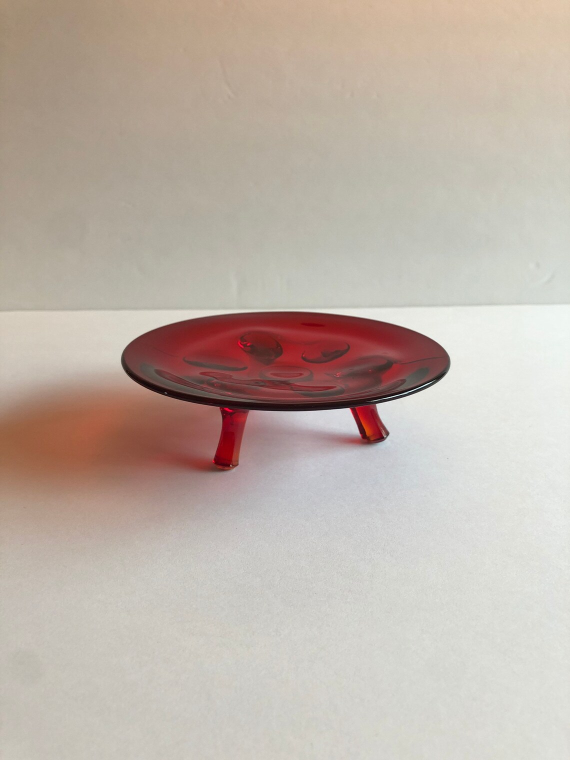 Fenton Ruby Red Glass candle holder Etsy