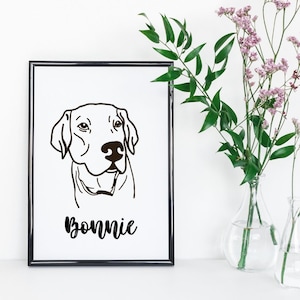 Custom Pet Portrait from Photo, Dog Portrait, Minimalistic Dog Portrait, Digital Download
