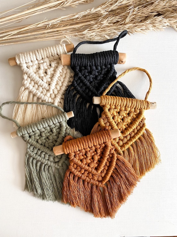 Mini Macrame Wall Hanging Gallery Wall Art Small Home Decor Gift for Women Teen Gift Boho Nursery Decor Teacher Gift Bridesmaid Gift Etsy