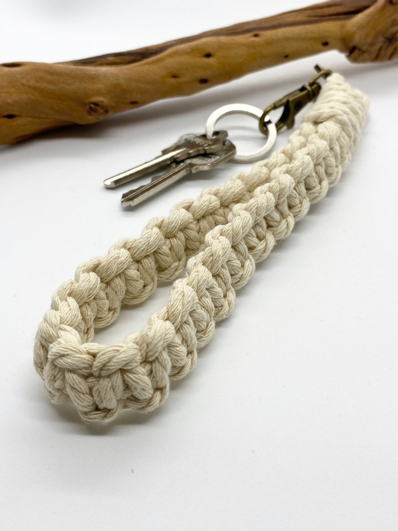 Macrame Wristlet KeychainCotton Keychain Gift for Women Etsy