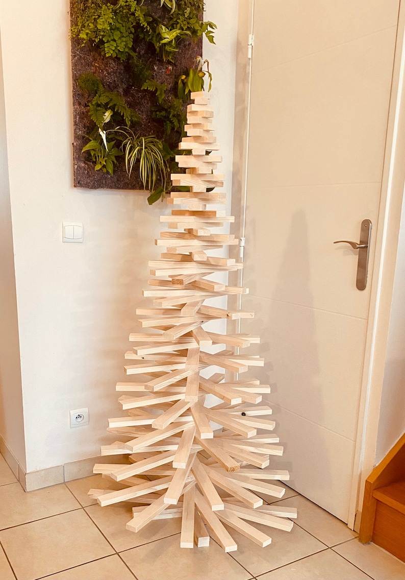 Natural solid wood Christmas tree image 1