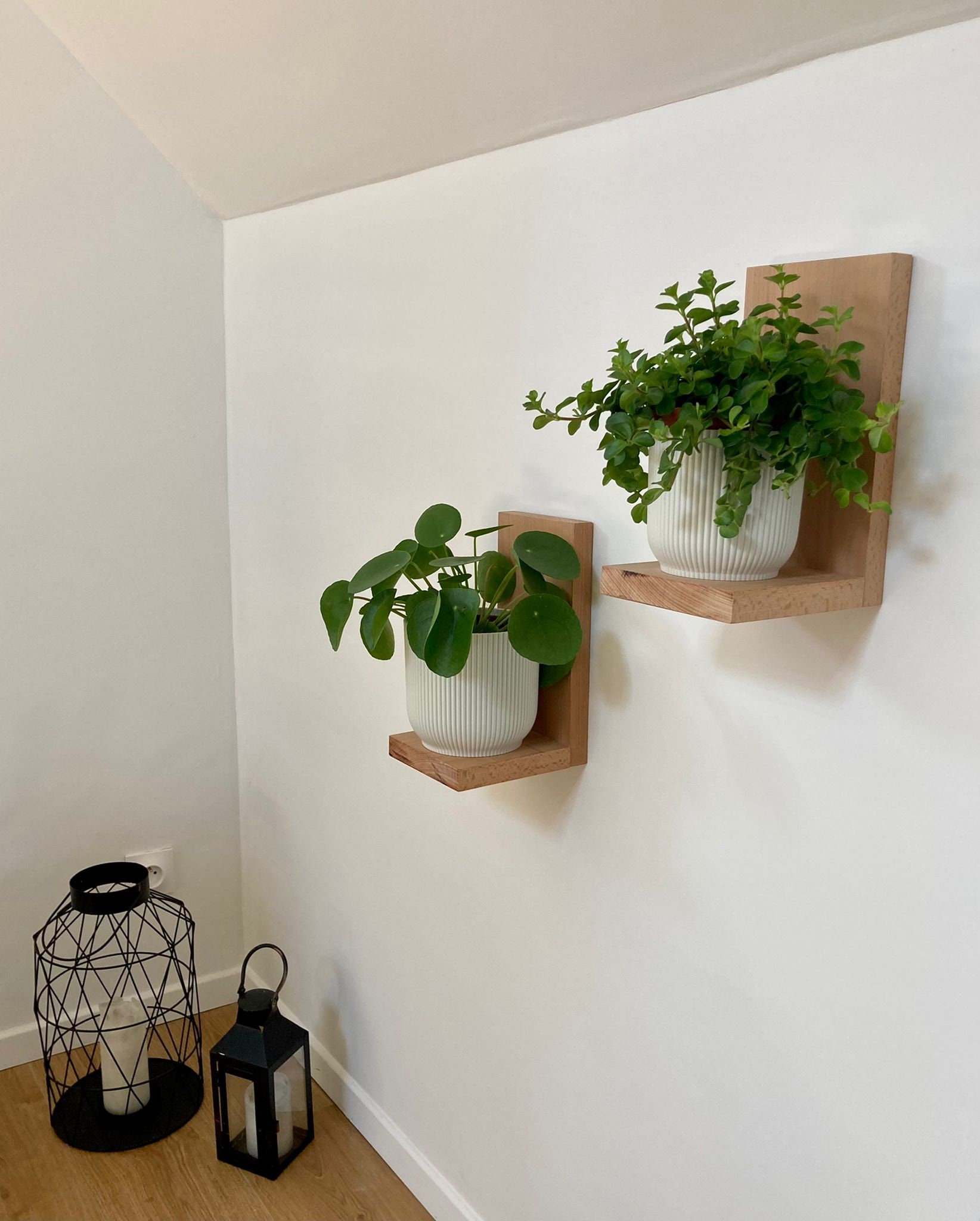 Support mural pour suspendre un pendentif enfichable et une plante au mur  Support en L industriel moderne et minimaliste en acier inoxydable pour  décoration d'intérieur, étagère de bricolage -  France